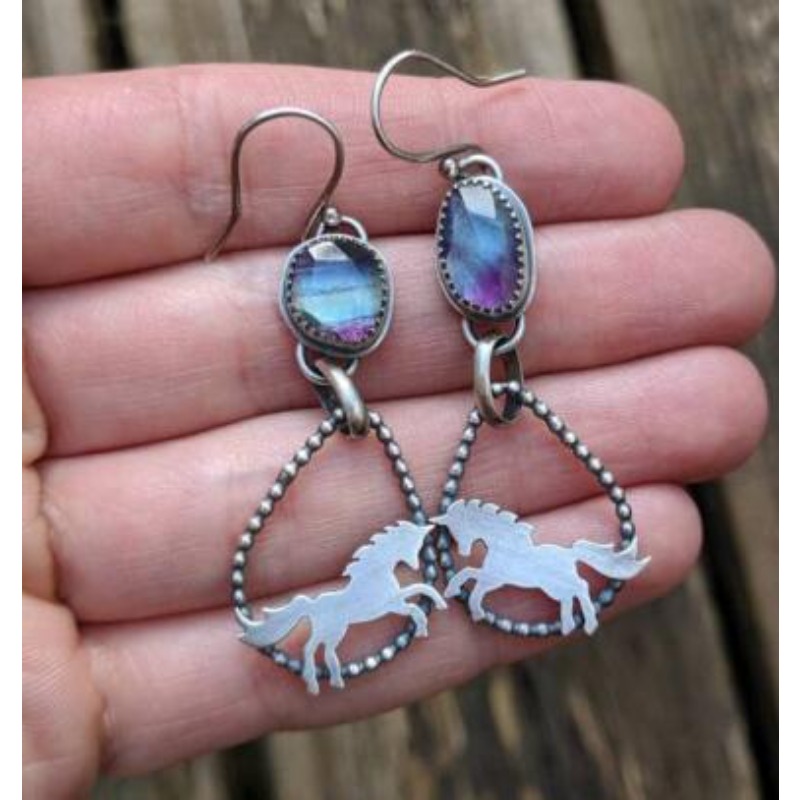 Travel Accessories July - BKBK Oxidized Teardrop Frame Cutout Horse