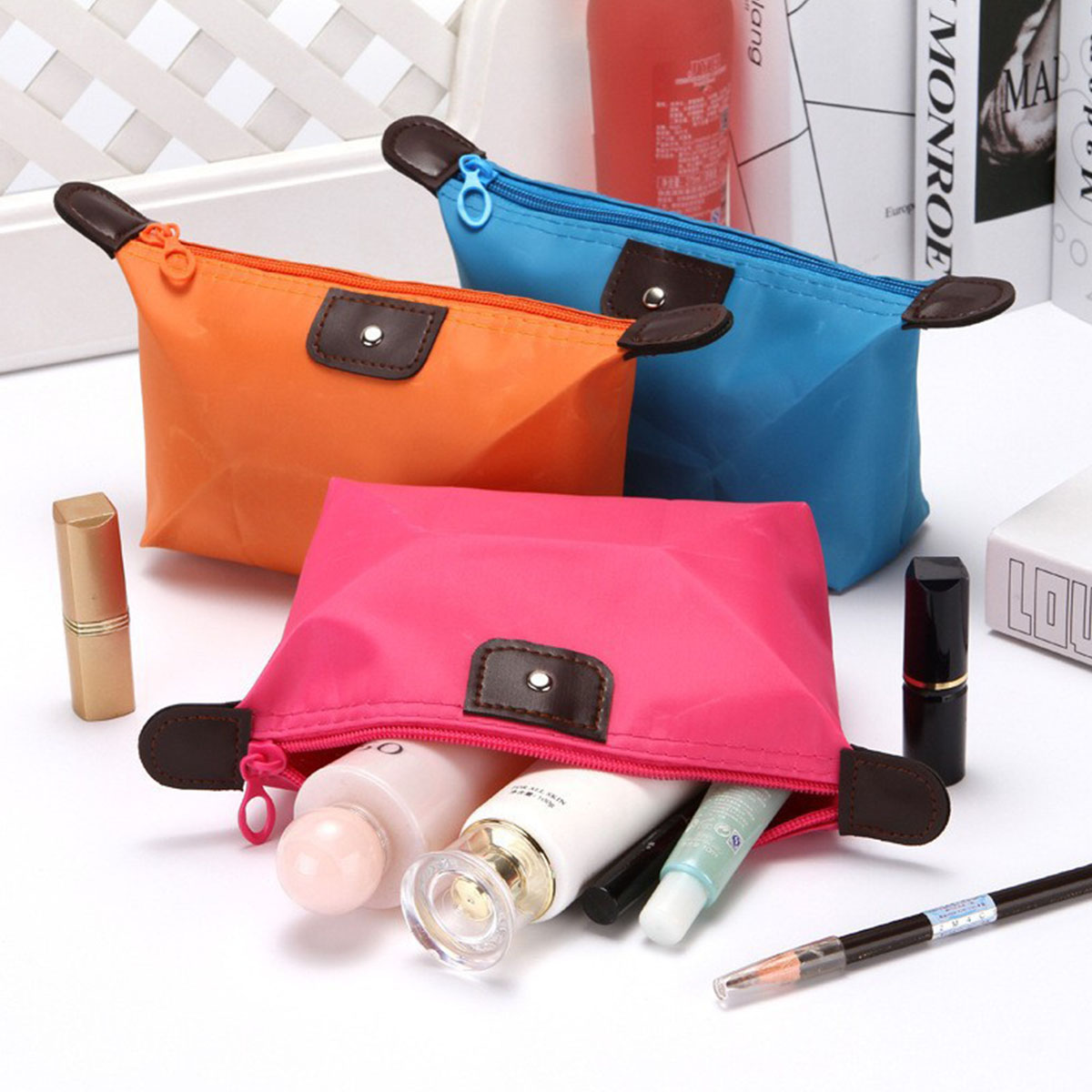 Travel Packing Accessories - Women Foldable Candy Color Dumpling Travel
