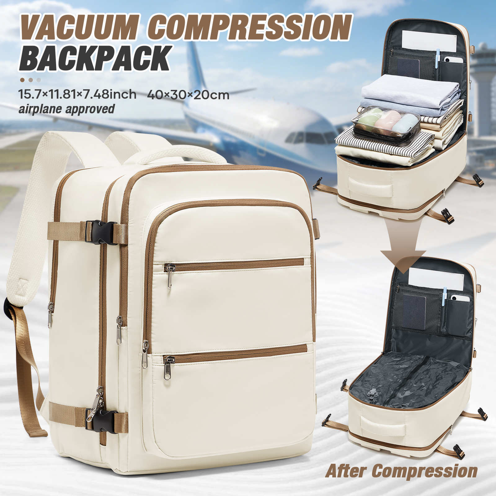 Travel Packing Accessories - Vacuum Backpack Backpack Hand Luggage Aircraft,