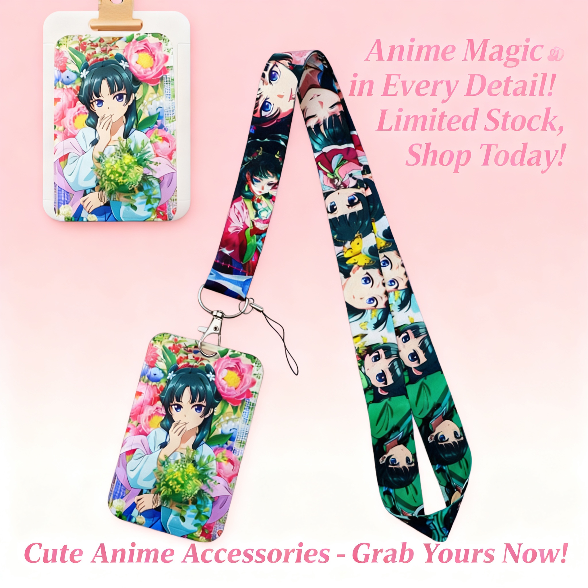 Travel Packing Accessories - Cute Anime Girl Lanyard Neck Strap
