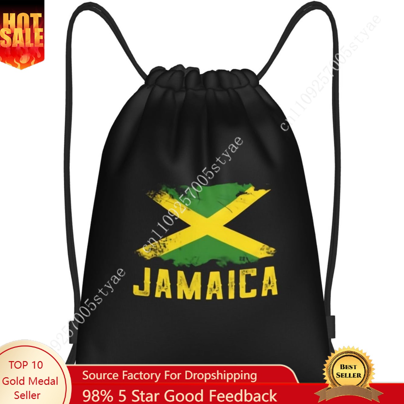 Jamaica Flag Drawstring Bag Ba - Travel Accessories For Jamaica recensione e prezzo