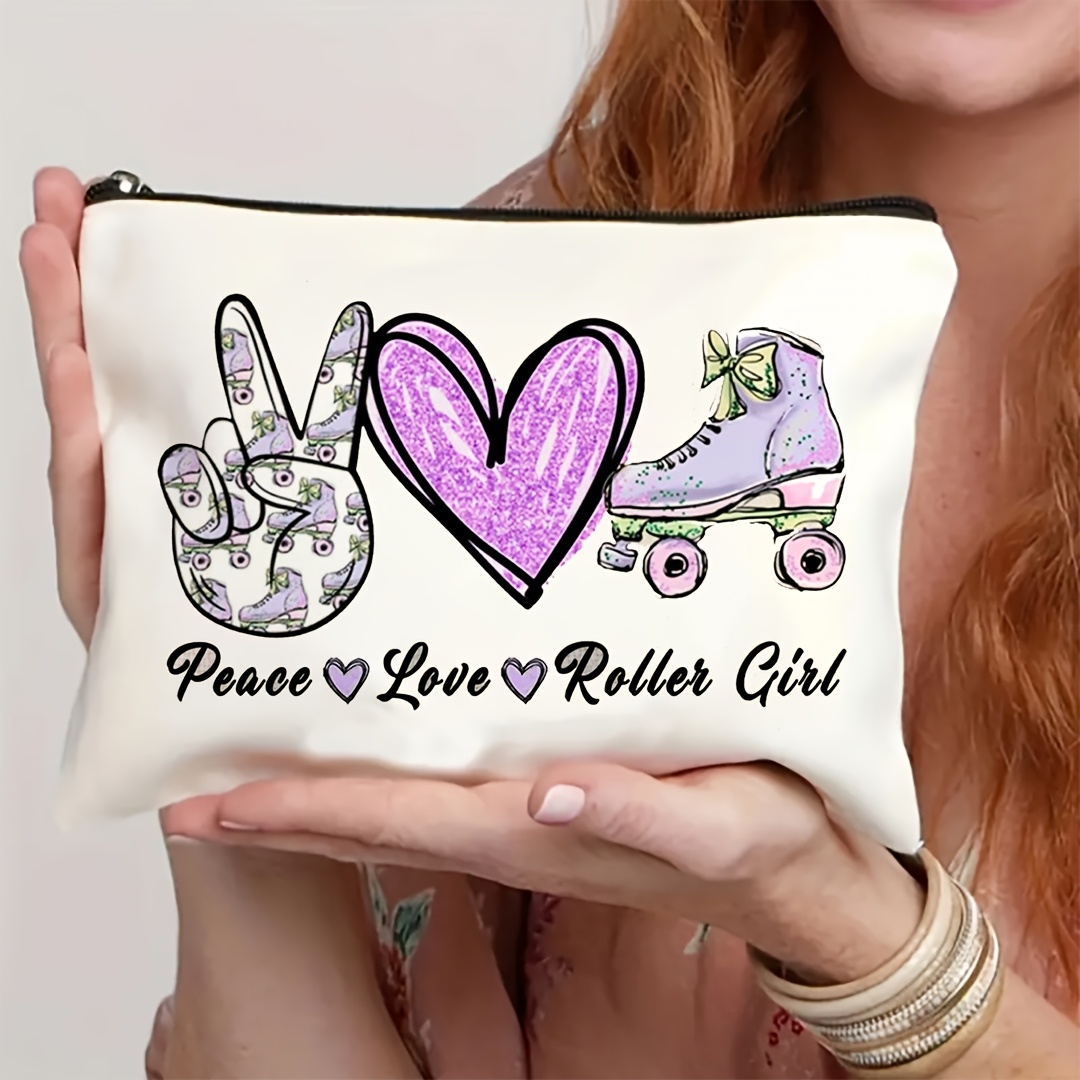 1Pc Peace, Love & Roller Skati - Travel Accessories For Girls recensione e prezzo
