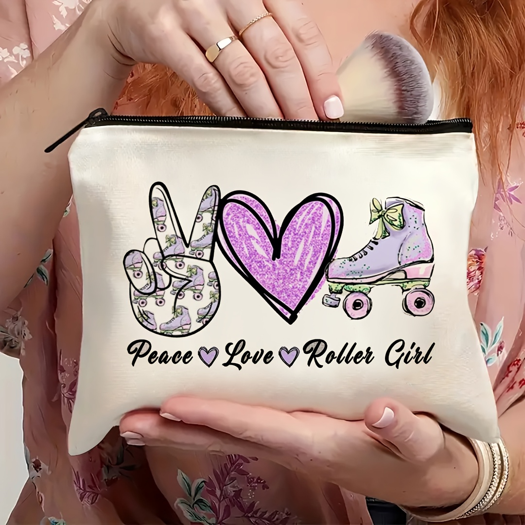 1Pc Peace, Love & Roller Skati - Travel Accessories For Girls recensione e prezzo