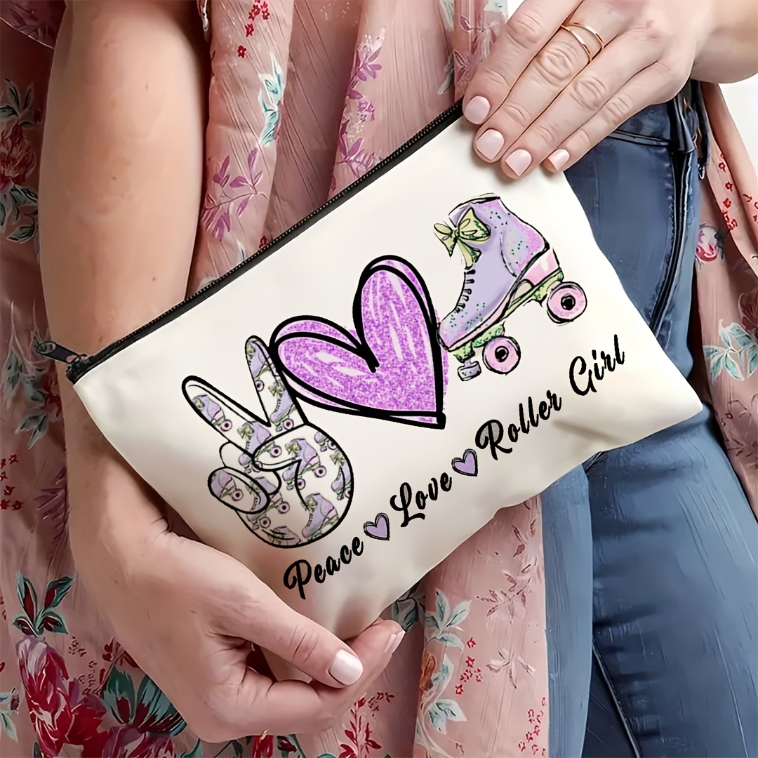1Pc Peace, Love & Roller Skati - Travel Accessories For Girls recensione e prezzo