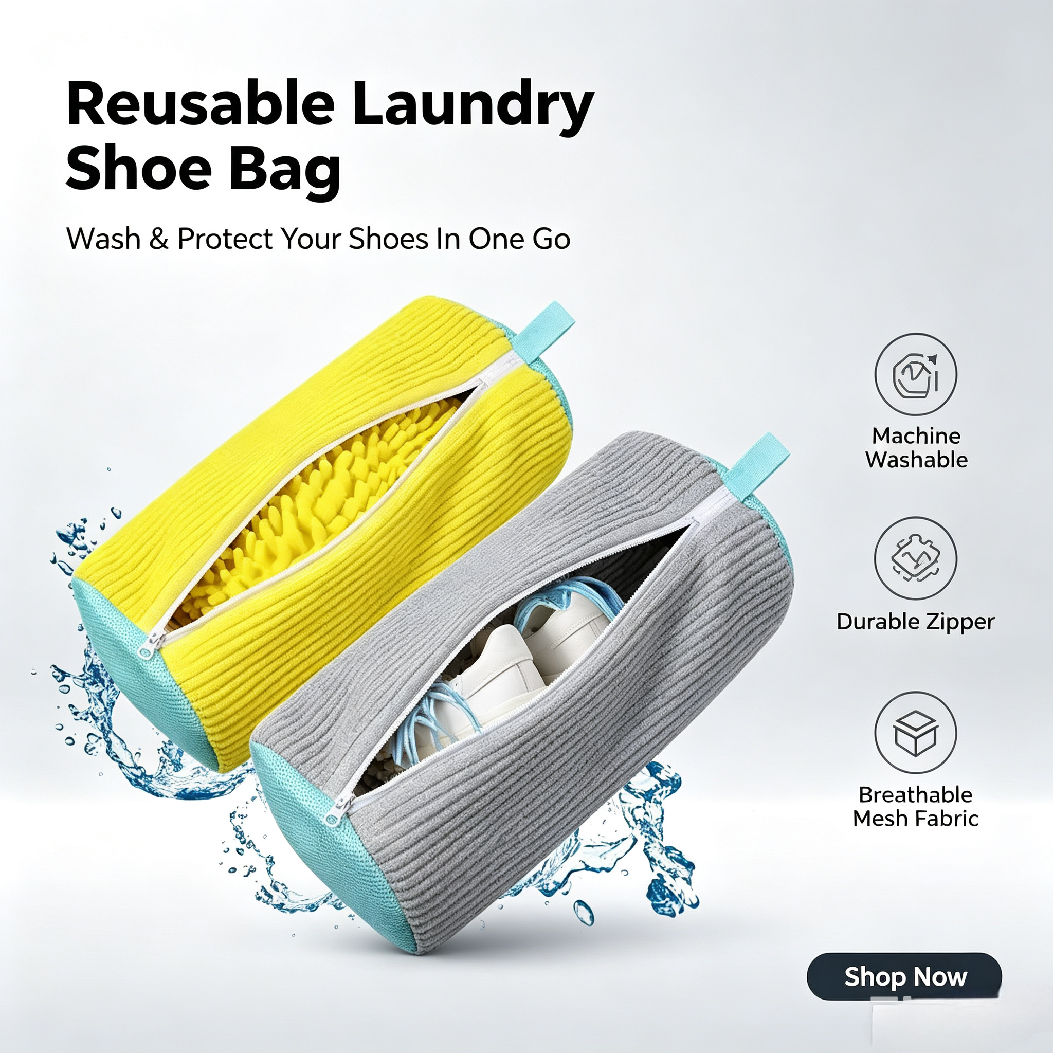 2PCS Chenille Shoe Laundry Bag - Shoe Bag Travel recensione e prezzo