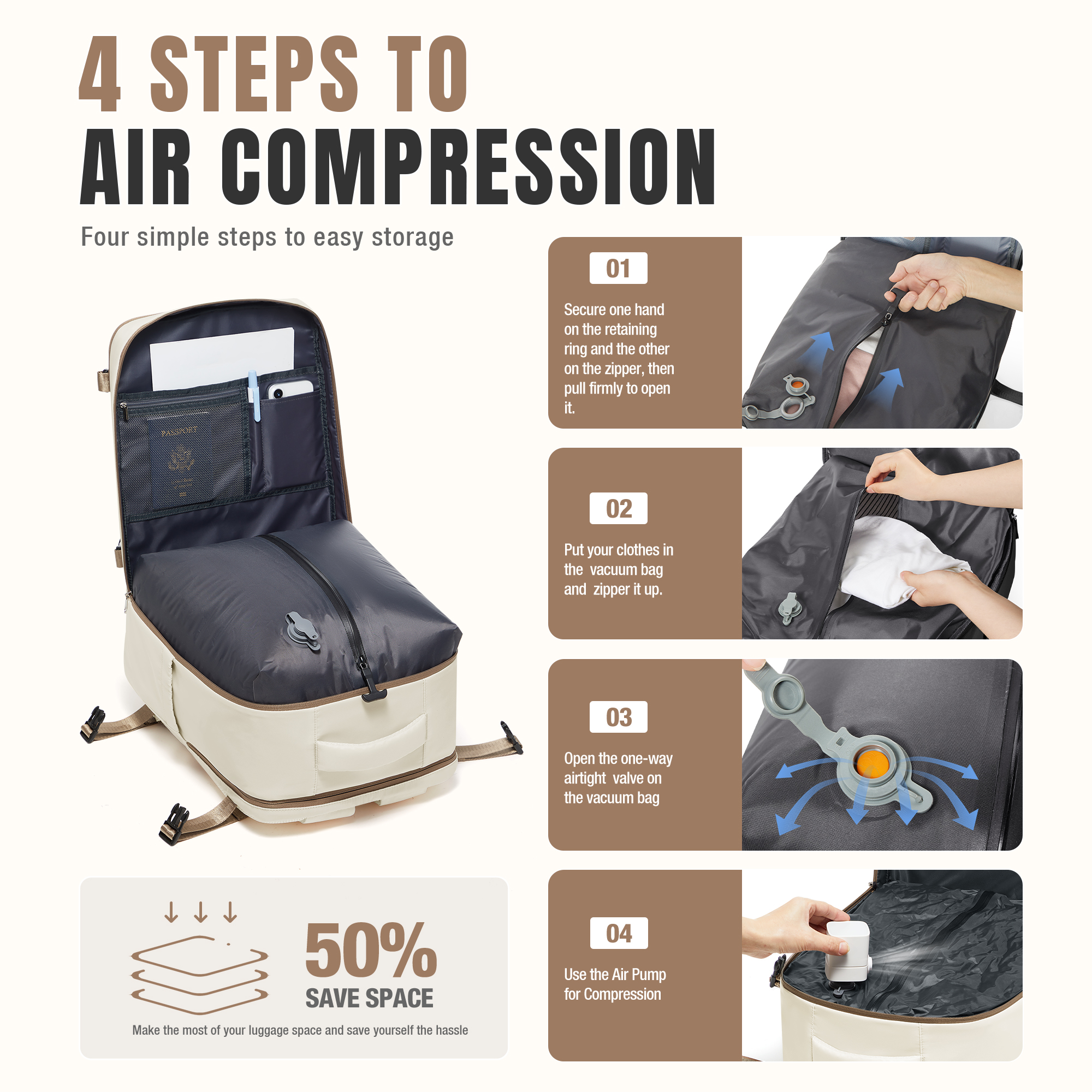 Vacuum Backpack Backpack Hand  - Travel Packing Accessories recensione e prezzo