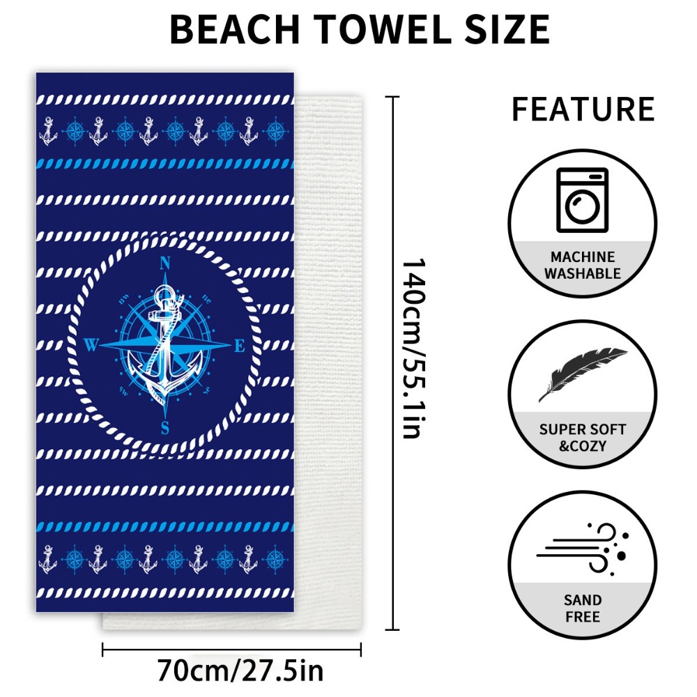 Anchor Beach Towel70x140CM Qui - Travel Towel Quick Dry recensione e prezzo