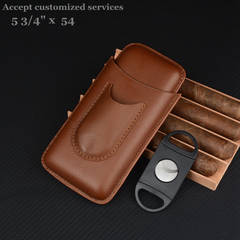 Leather Cigar Case Brown Cigar - Travel Accessories On Sale recensione e prezzo