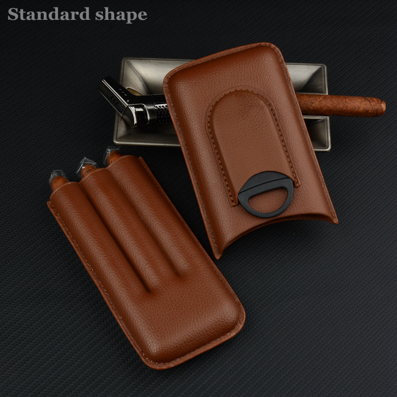 Leather Cigar Case Brown Cigar - Travel Accessories On Sale recensione e prezzo