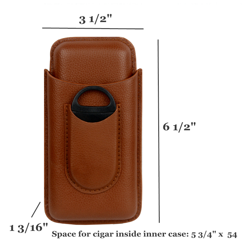 Leather Cigar Case Brown Cigar - Travel Accessories On Sale recensione e prezzo