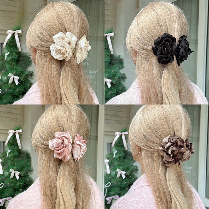 Ins Velvet Rose Hair Claw Clip - Travel Accessories For Girls recensione e prezzo