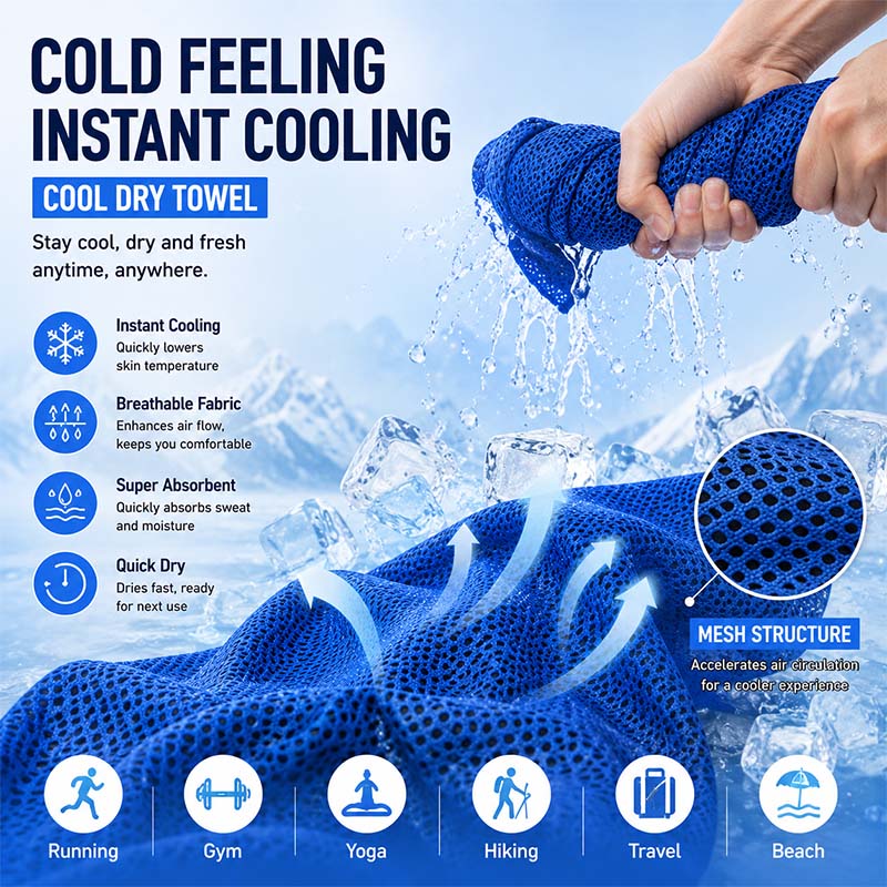 Portable Cooling Sports Towel  - Travel Towel Quick Dry recensione e prezzo